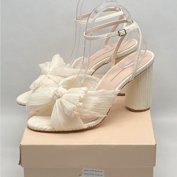 Loeffler Randall Camellia Pearl Pleated Bow Heel Sandals size 8.5 - Picture 10 of 12